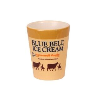 A stoneware shot glass replica of top-selling Homemade Vanilla Ice Cream